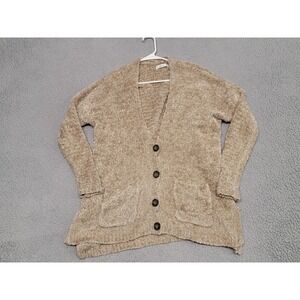 Abercrombie Fitch Sweater Womens M/L Tan Button Cardigan Soft Boucle Knit
